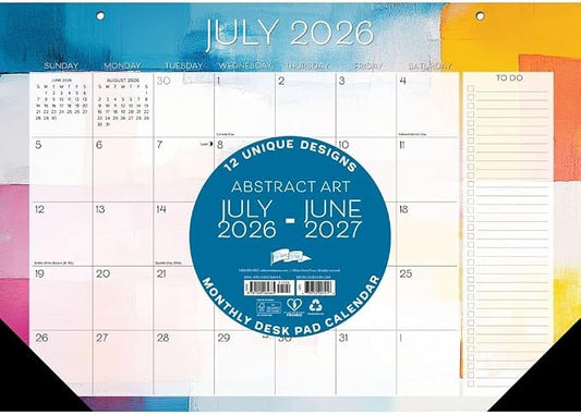 Willow Creek Press, Art Abstract Academic Small 2027 Monthly Desk Pad