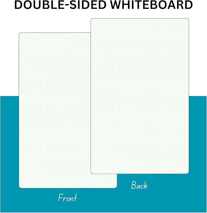 12x20 Dry Erase Whiteboard, Double Sided, for Exams, School, Home, Office - 2 Markers and 1 Eraser Included