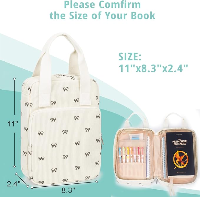 Bible Cover for Women, Bible Case,Carrying Bible Bag Scripture Case Church Bag Bible Protective with Font & Back Zippered Pocket
