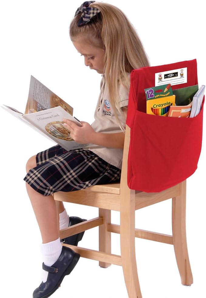 Seat Sack Elastic Back Storage Pocket, 12 to 17 Inches, Red