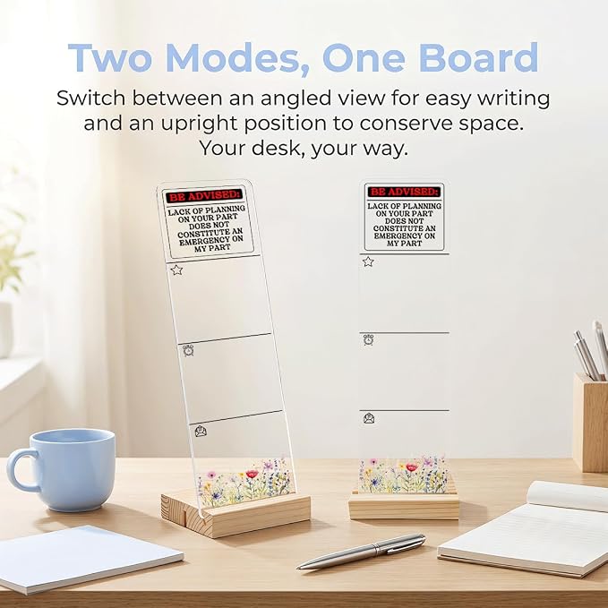 Sticky Note Holder Acrylic Monitor Memo Board Desk Organizers and Accessories Desk Decor Post It Note Holder with 200Pcs Sticky Notes Funny Office Warning Desk Sign