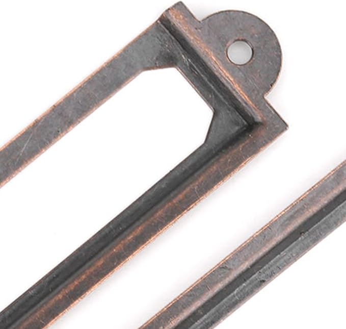 20PCS Metal Drawer Label Holders, Retro Exquisite File Cabinet Label Frames Card Tag Label Holder with Screws for Office Drawers Shelves (Reddish Bronze Color)
