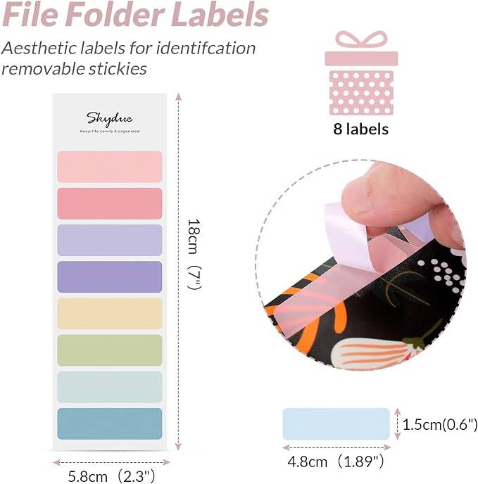 SKYDUE Expanding File Folder with 5 Pockets, Floral Accordion File Organizer for Important Document, Portable Receipt Paper Organizer, School Office Supplies Black