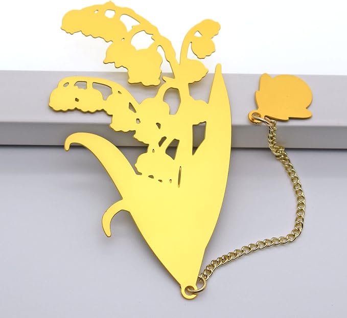 BLBMH Metal Bookmarks for Women | Lily of the Valley Bookmark with Greeting Card & Gift Box | Unique Flower Bookmark Gifts for Book Lovers Readers Teacher Mom | Birthday Graduation - Lv3