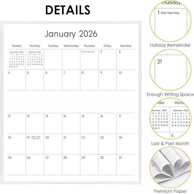 SKYDUE Pocket Calendar 2026-2027 for Purse 6.5" x 3.5", 2026-2027 Pocket Planner 24 Months with Soft Waterproof Cover, Watercolor Floral