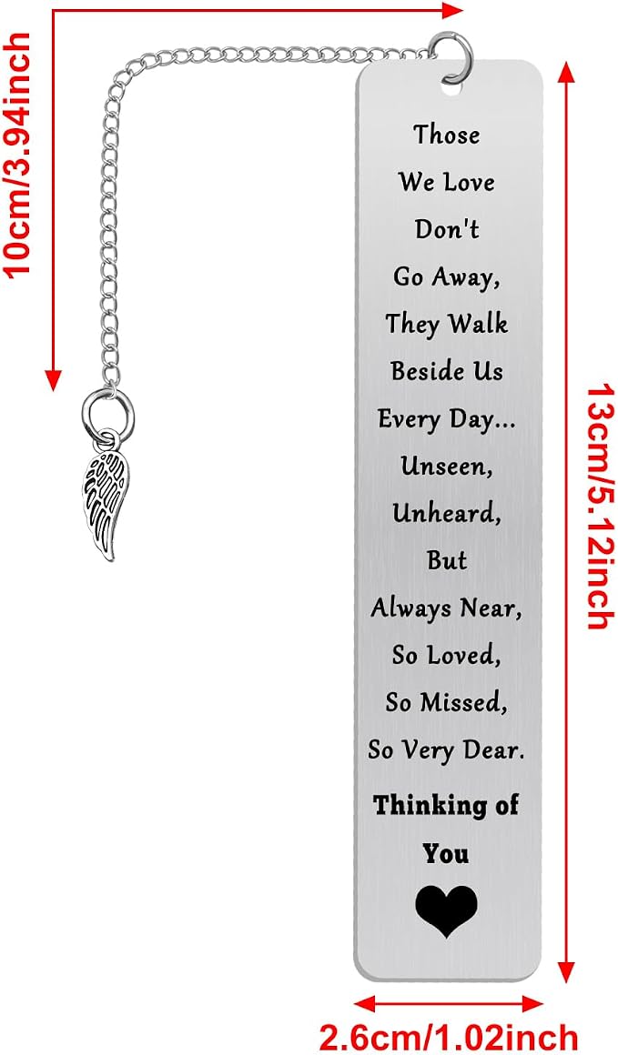 Memorial Gift Bookmark Sympathy Gift for Loss of Dad Mom in Memory of Husband Wife Daughter Grandpa Grandma Remembrance Bereavement Condolence Gift for Friend Sister Coworker Condolence Gifts