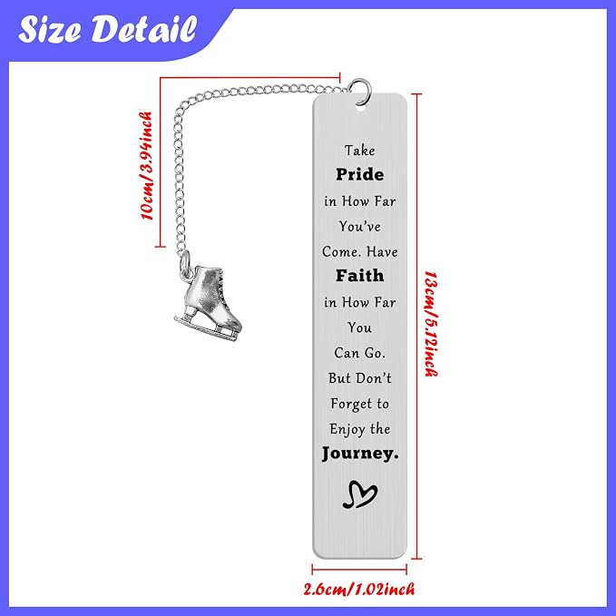 Ice Skater Gifts Sports Ice Skating Gift for Girls Inspirational Bookmark for Teens Figure Skating Gift for Women Men Skate Lover Gifts Skate Team Sport Skater Encouragement Bookmark