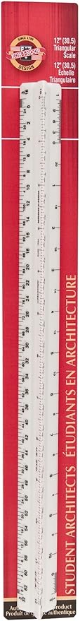Koh-I-Noor Architect Triangular Scale, Student-Grade, 12 Inches, 1 Each (3272BC)