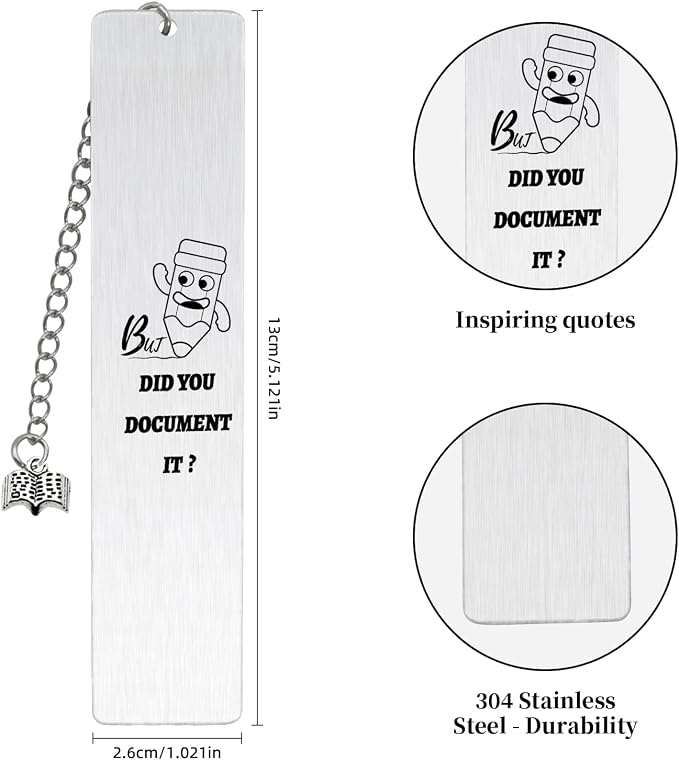 Funny Metal Bookmark with Pen & Gift Box - Perfect for Christmas Gifts, Office Workers, Teachers, Nurses, Innovative Professionals, Suitable for Men and Women, Team Gifts for Birthdays