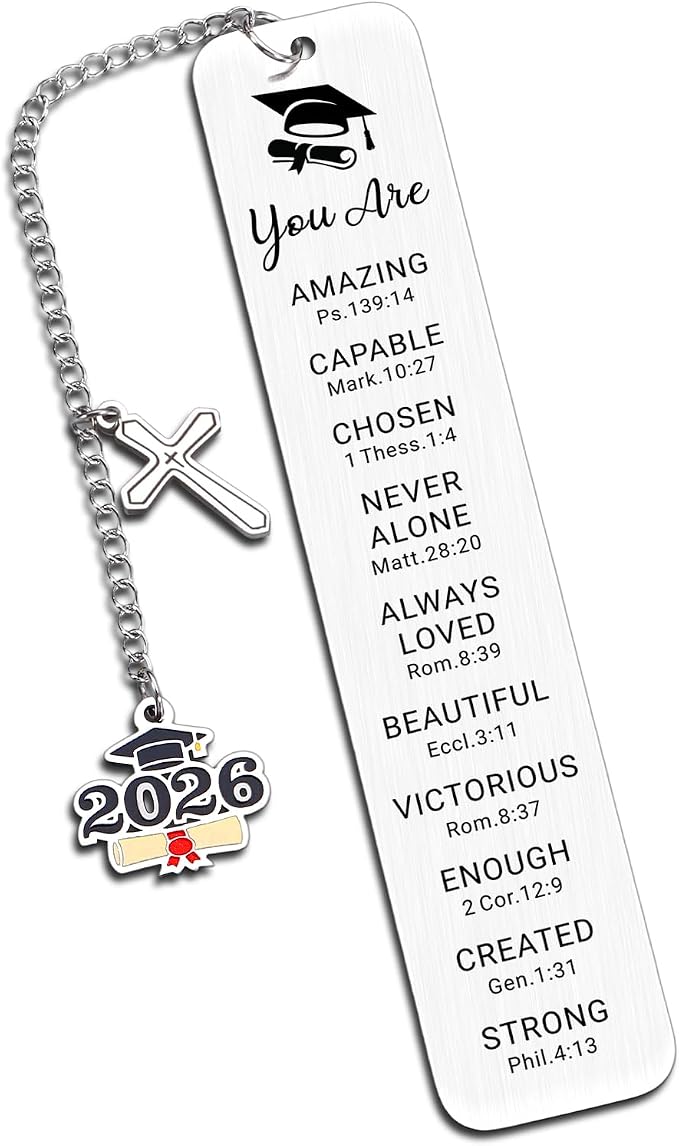 Religious 2026 Graduation Gifts for Him Her Christian Class of 2026 Bookmark, Kindergarten 4th 5th 6th Grade College Graduation Gift Idea for Women Men Nurse Teacher School Graduate