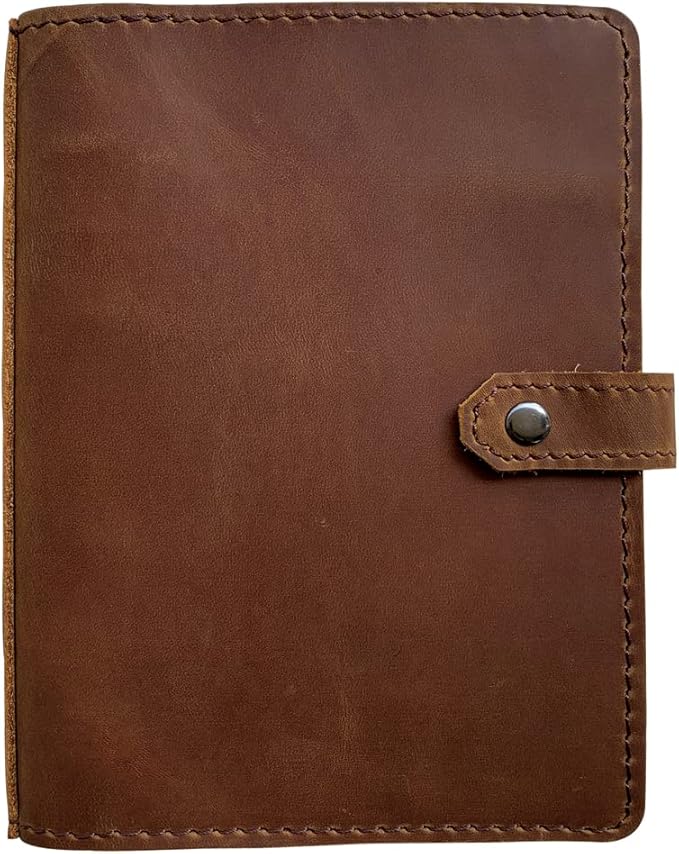 2026 Weekly Leather Planner - A6 Genuine Leather Binder Planner for Men and Women, Inner Pockets and Pen Holder, Personal Size