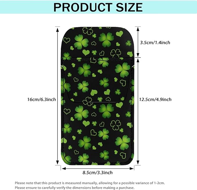 chaqlin Pocket Protector for Pen Leaks - Cute Green Leaves Print Pen Holder Pouch for Shirts/Pants/Lab Coats, Pencil Pocket Holder School Office Hospital Supplies