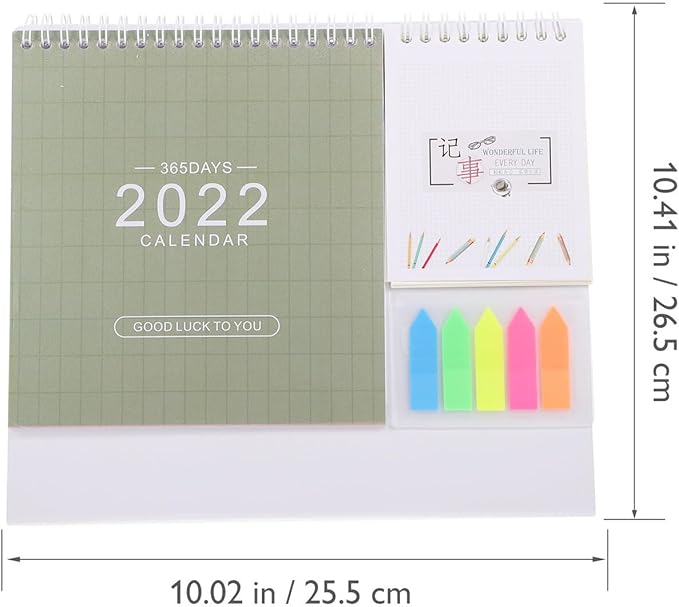 Mobestech Creative Desktop Planner Calendar with Memo Space Sturdy Multifunctional Monthly Schedule Organizer for Home Office Assorted Color