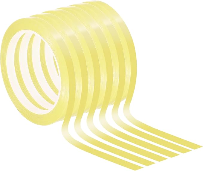 PATIKIL 5/16" Whiteboard Tape, 6 Pack Thin Dry Erase Tape for Graphic Chart Marking DIY Art, Light Yellow