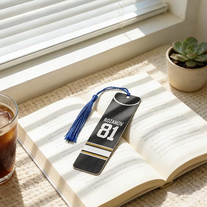 Heated Rivalry Inspired Bookmark, Hockey Jersey Bookmark Double Sided #24#81 Sport Fan Gift with Blue Tassel for Book Lovers (1PC Double-Sided)