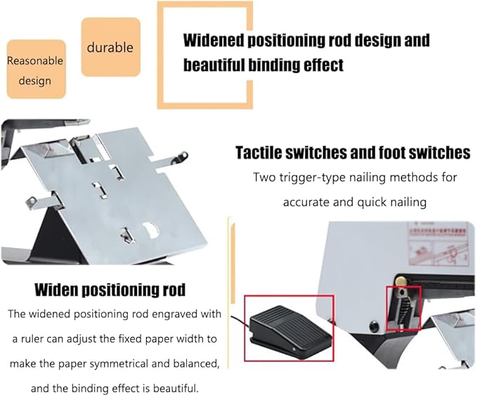 Heavy Duty Auto Rapid Stapler,9 Levels of Intensity Adjustable,40 Pages 80g Bound Pages,Adjustable Binding Depth,for School&Business