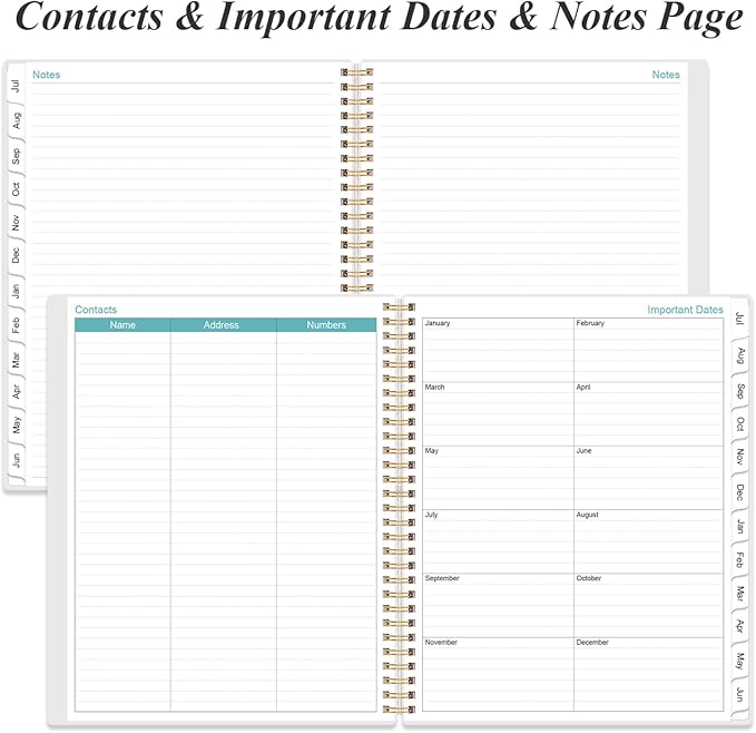 2026-2027 Daily & Monthly Planner - One Page Per Day, Daily Planner from July 2026 - June 2027, Planner 2026-2027 with 12 Monthly Tabs, 8.5" x 11", Flower-A