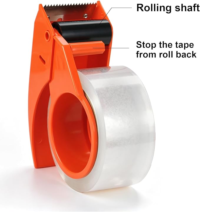 BOMEI PACK Heavy Duty Packing Tape with Dispenser 1.88'' x 66 YDs, Clear Box Tape for Packaging Shipping Moving Storage and Mailing, Strong Package Tape 2 Rolls + 2 Dispensers, Total 132 YDs