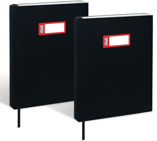 Chell Black Fabric Jumbo Book Covers 9"x11", Book Sox Up to 10"x12.5", Textbook Covers, Stretchable and Reusable Book Protector, Pack of 2