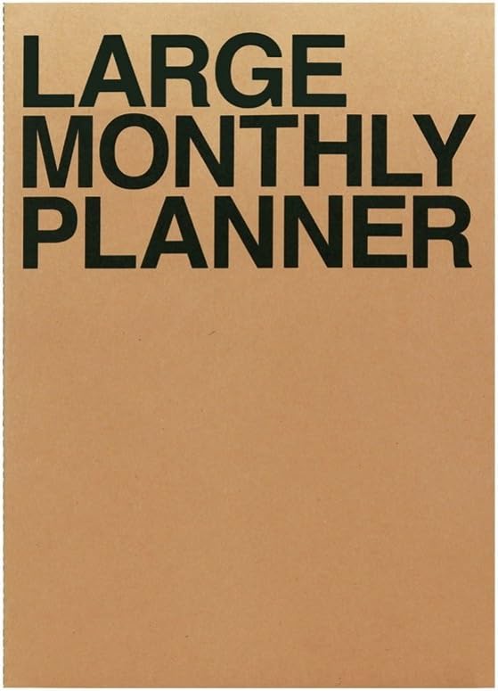 JSTORY Large Monthly Planner Lays Flat Undated Year Round Flexible Cover Goal/Time Organizer Thick Paper Eco Friendly Customizable Stitch Bound A4 16 Months 18 Sheets Kraft 8.46 x 11.61 Inches