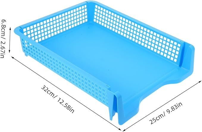 VILLCASE 3pcs Plastic Desktop Storage Organizer Stackable Office Trays Letter Trays for Classroom and Office