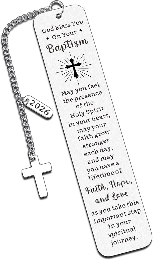 Adult Baptism Gifts for Women Men, Bulk Catholic Baptism Gifts for Teen Girls Boys, Cross Baptism Bookmark, Easter Basket Stuffers,First Communion Gift for Teens,Christening Confirmation Gift for Kids