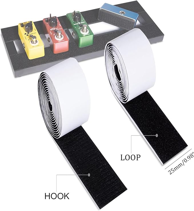 2Pcs Adhesive Hook and Loop Tape Wide Double Sided Sticky Back Hook Loop Fastener for Pedal Board Fastening Guitar Pedal Fixating