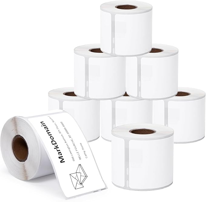 MarkDomain 8 Rolls 30323 (2-1/8" x 4", 54mm x 102mm) Shipping/Adress Label Compatible with Dymo Label Writer 450, 4XL, 450 Duo/Turbo Printers, Not for 550/5xl, 1760 Stickers
