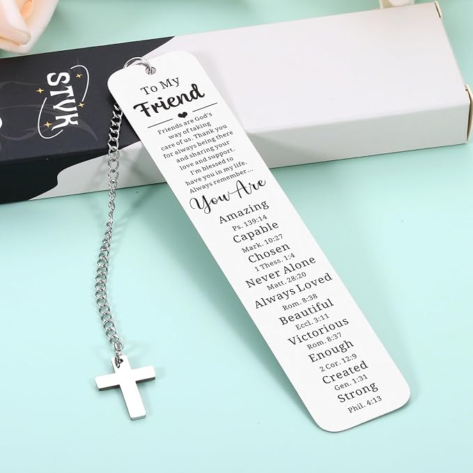 Christian Gifts for Women Friends - Friendship Gifts for Women Mothers Day Graduation Gift for Best Friend Birthday Gift for Girls Christian Bookmarks for Her Besties Bible Verse Bookmark