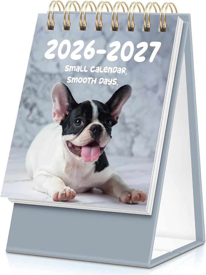KONVINIT Small Desk Calendar 2026-2027, Grey 2026 Desk Calendar - Runs From July 2026 Until December 2027, 18 Months Mini Desktop Calendar 2026 for School, Home & Office Supplies