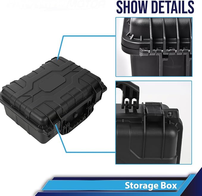 CROSSDESIGN Storage Box for Collectible Cards, Tools, Screws, Craft Supplies DIY Adjustable Organizer Box with Removable Dividers & Protective Foam, Lightweight Stackable Storage Container Black