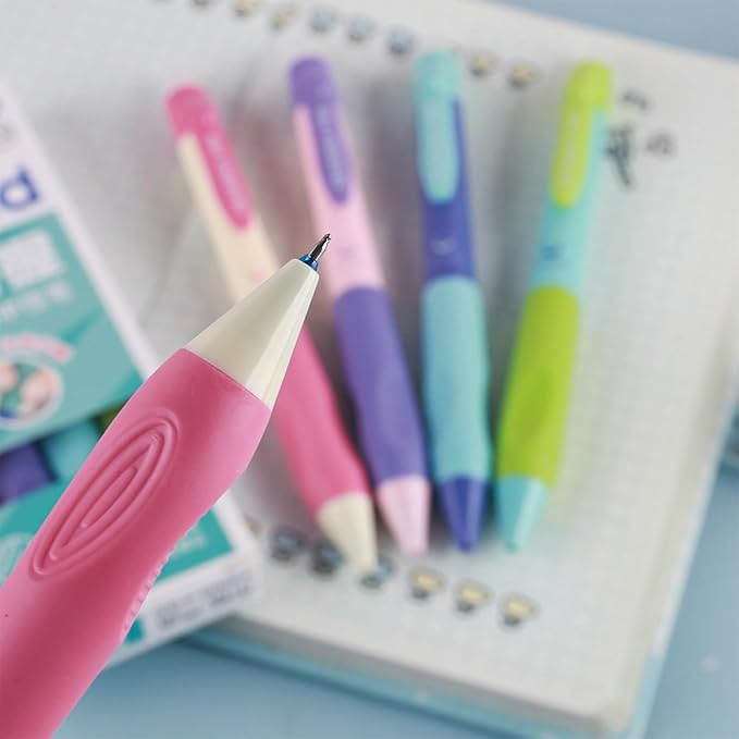 MOZXIRZ 4 Pcs Erasable Gel Ink Pens Cute Retractable Erasable Pens 0.5mm Black Ink Pen Office School Pen Cute Aesthetic Pen Women Girls Pens Boys Men (Style 3-Black Ink)