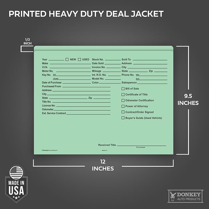 Printed Heavy Duty Deal Jackets – Green (100 Shrink Wrapped)