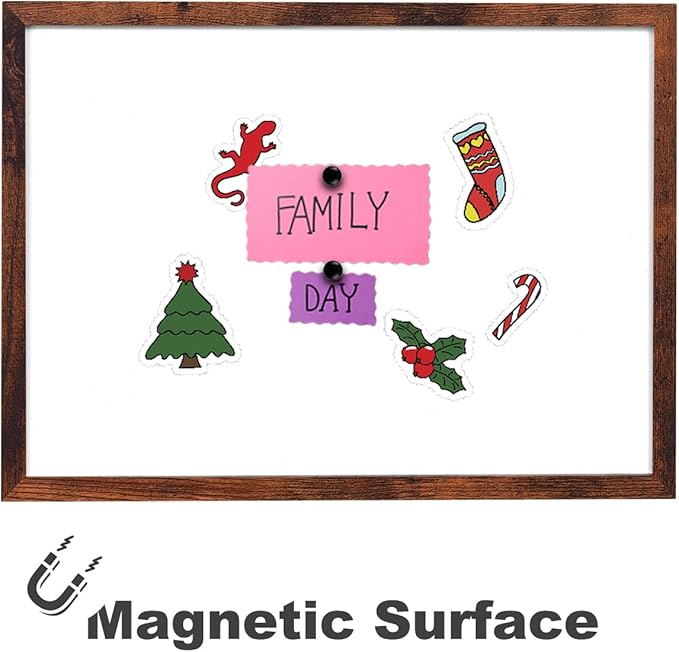 Dry Erase White Board for Wall, Large Magnetic Whiteboard, Hanging Board for Decoration/Planning/Kitchen Grocery List/Drawing, for Office/School/Home17.7"x 23.6"