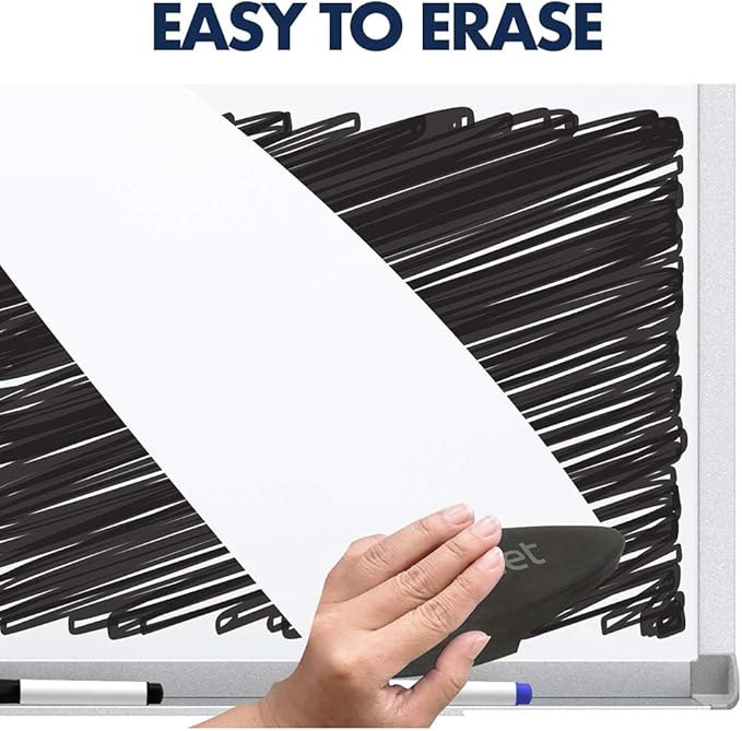 Quartet Dry Erase Magnetic White Board 72"W x 48"H, Porcelain Whiteboard, Silver Aluminum Frame (PPA406)