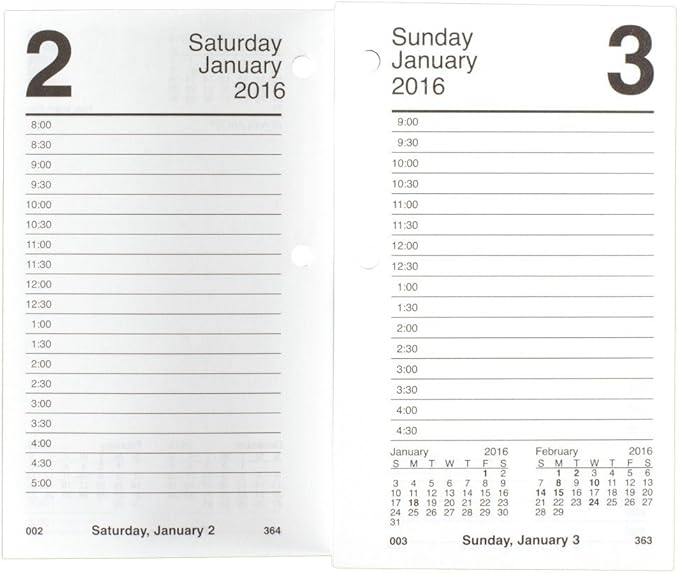 AT-A-GLANCE Daily Desk Calendar 2016 Refill, 12 Months, January – December, 3.5 x 6 Inch Page Size (E71750)