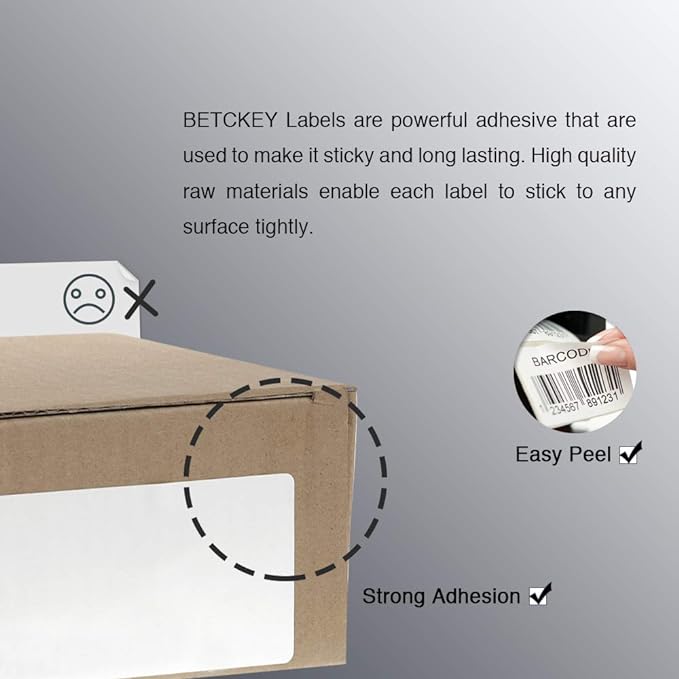 BETCKEY - 2.625" x 1" (67 mm x 25 mm) File Folder & Address Labels Compatible with Zebra & Rollo Label Printer,Premium Adhesive & Perforated [1 Rolls, 2000 Labels]