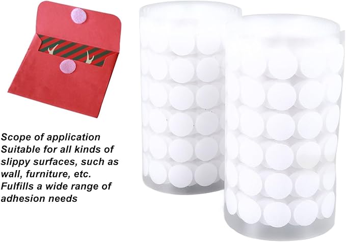 Strong Self Adhesive Dots Tapes, Circular Small Circle Dots Stickers, White with Fastener Round Tapes for Wall, Furniture, Fastener Round Tapes