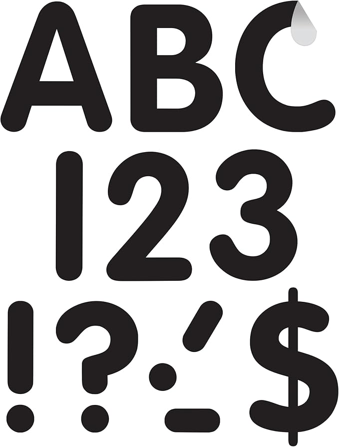 Teacher Created Resources Self-Adhesive Black 4" Classic Letters Uppercase (TCR9640)