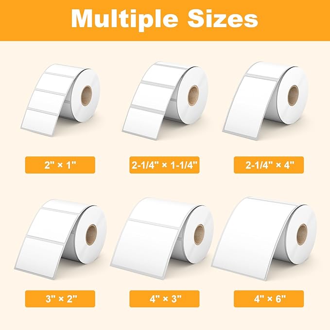(12,000 Labels/12 Rolls) Labelebal 12 Rolls,1000/Roll -Zebra 2.25" X 1.25” Direct Thermal Labels - Perforated Stickers for Barcode Address, Compatible with Zebra & Rollo & MUNBYN Desktop Printer