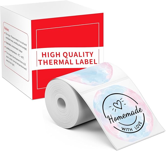M110 Label Compatible with M100/M110/M120/M260/M220/M421/241BT/243BT, 1.96" x 1.96"(50x50 mm), Thermal Circle Gradient Color Paper for Logo/Gift Labels/Thank You Label/Small Business/,140 Labels/Roll