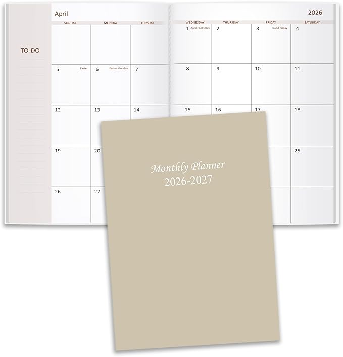 2026-2027 Monthly Planner - 15 Months Calendar from April 2026 - June 2027, Monthly Planner 2026-2027 Easy to Organize Your Daily Life, 7" x 10", Beige