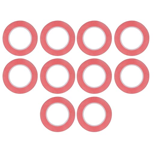 10 Pcs PET Double Sided Tape, Strong Viscosity Mounting Tape, Red PET Adhesive Tape for Electronics Fixation and Home Office Use with Firm Hold (1mm)
