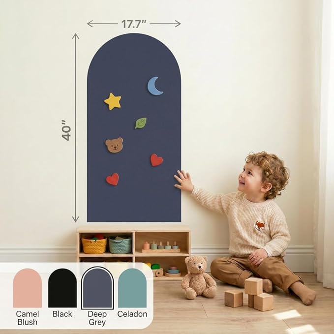 Arch Magnetic Wall Decal - 40" x 18" Matte Finish Chalkboard Sticker for Wall - Magnetic Board for Playroom, Home Classroom(Navy Blue)