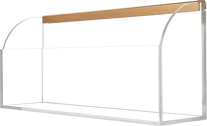 Acrylic Storage Bin for Clear Wall Calendar, 12.4" x 3" x 5.1" Organizer with Gold-Tone Hardware for Pens, Pencils, Office Supplies, and Art Supplies. Perfect Accessory for Home & Office (Storage Bin)