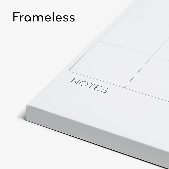 U Brands Square Magnetic Dry Erase Calendar White Board, 14" x 14", Frameless, Includes Marker and Magnet
