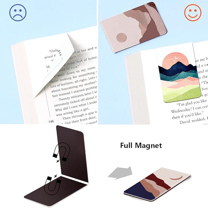 12 Pack Magnetic Bookmark, Book Marker Clip for Teachers, Students, Book Lovers, Printing on 2 Side