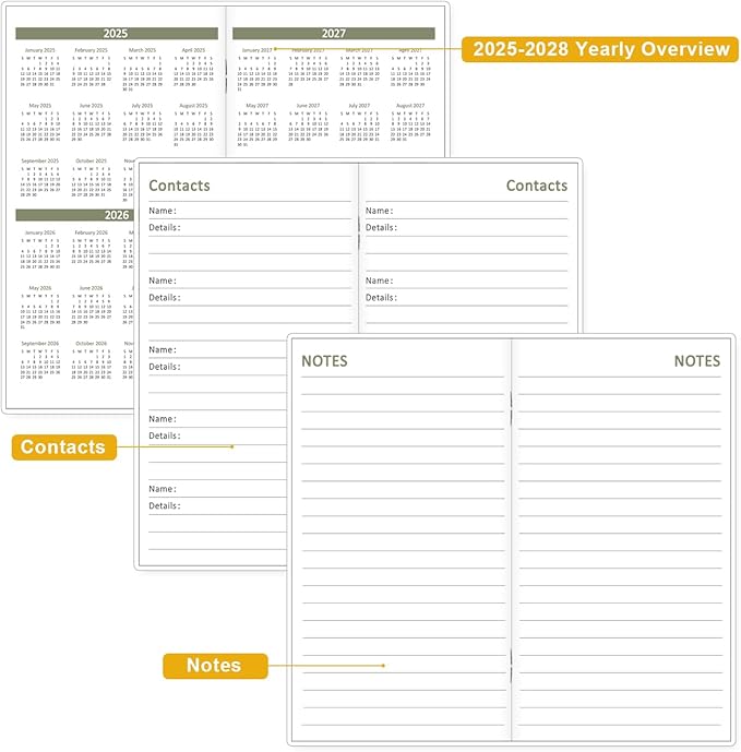 2026-2027 Mini Pocket Planner – 21-Month Pocket Calendar from April 2026 to December 2027, 3.5" x 6.5" Saddle-Stitched Monthly Calendar with Notes Pages – Compact Organizer for Purse, Office, Travel, Green Glod Leaf