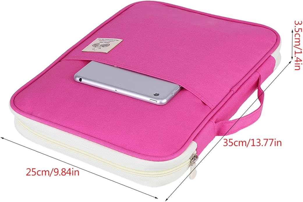 A4 Document Bag File Folder, Multifunctional A4 Document Bags Portfolio Organizer Waterproof Travel Pouch Zippered Case