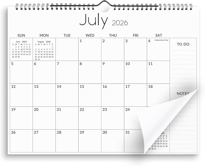 SKYDUE Wall Calendar 2026-2027, Apr. 2026 to Dec. 2027, 21 Months 2026-2027 Wall Calendar with Planner Stickers, 14.5" x 11", Black